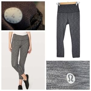 Lululemon Wunder Under high rise crop size 4 Heather black